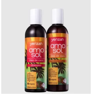 Amo Sol Vegan Beach Pool Sun Hair Protection Nourishing Kit 2x240ml - Yenzah