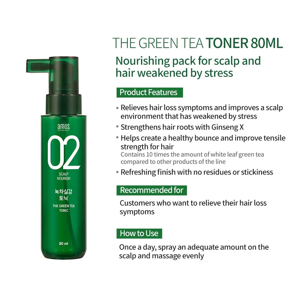 Amos Scalp 02 Feel The GREEN TEA Scalp Essential Tonics 80ml Hair Loss Treatments