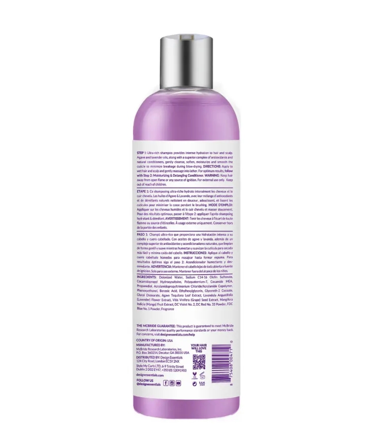 DESIGN ESSENTIALS AGAVE & LAVENDER MOISTURIZING & STRENGTHENING SHAMPOO