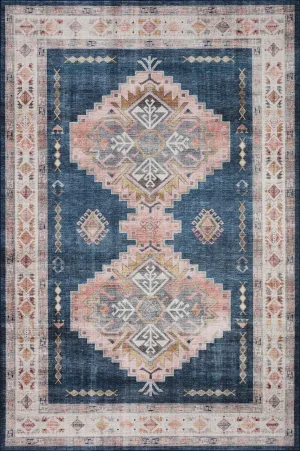 Heidi Rug in Denim & Blush