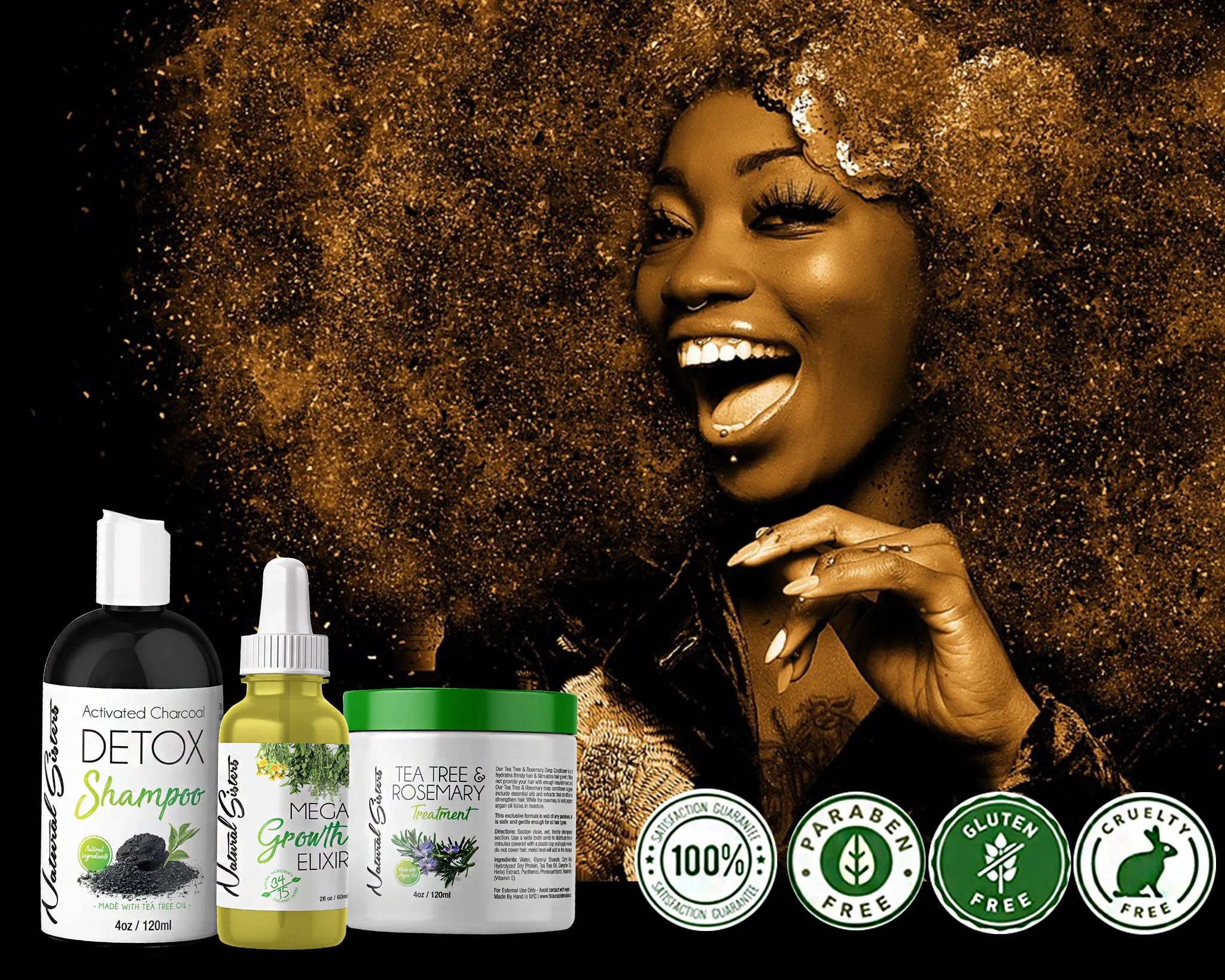 Mini Growth Kit! - Mega Growth Elixir, Detox Shampoo & Tea Tree Rosemary Treatment