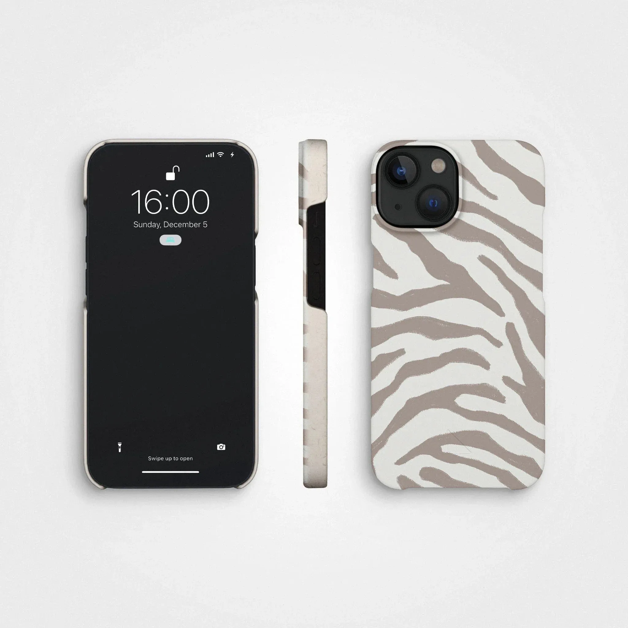 Plant-based cell phone case | Taupe Zebra