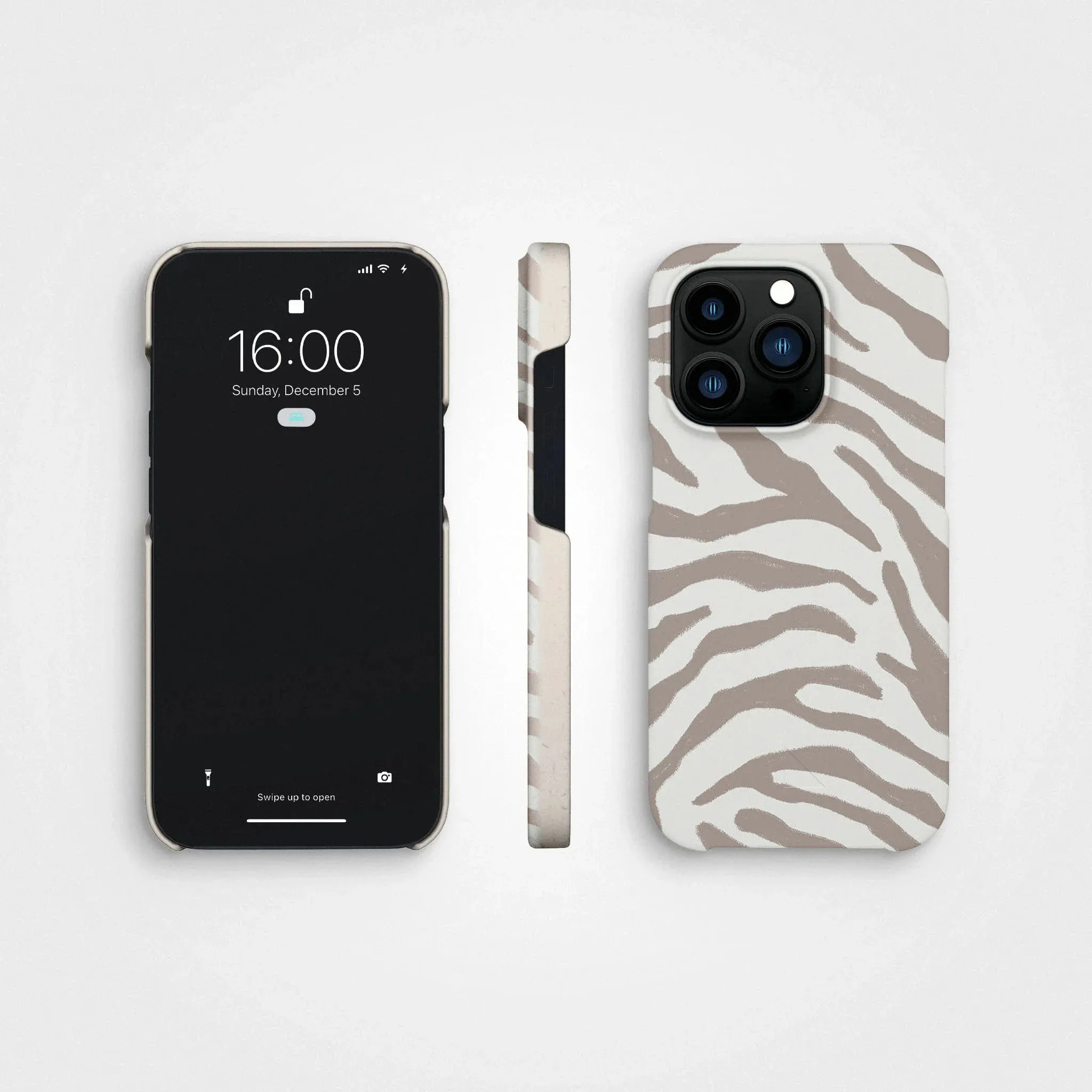 Plant-based cell phone case | Taupe Zebra