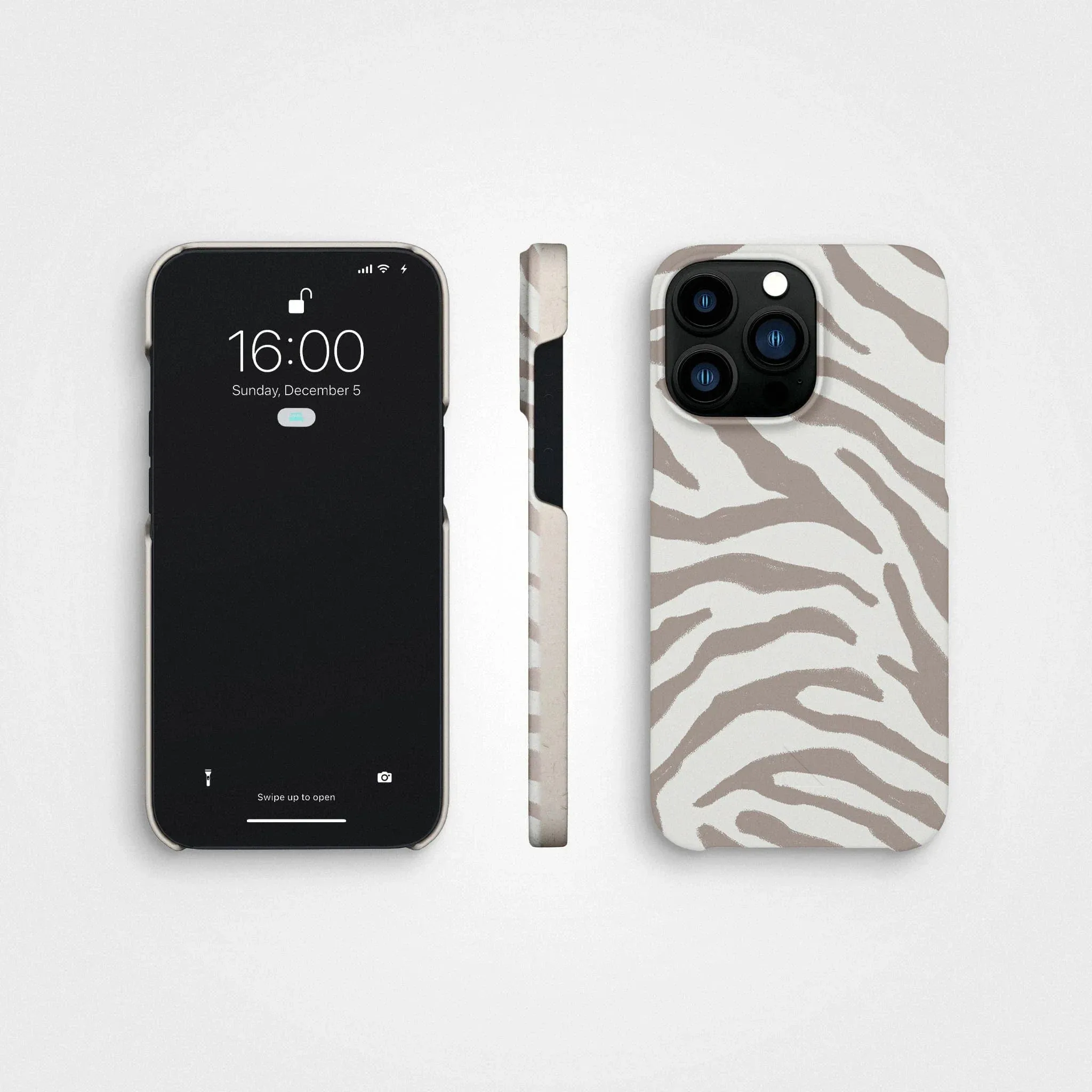 Plant-based cell phone case | Taupe Zebra