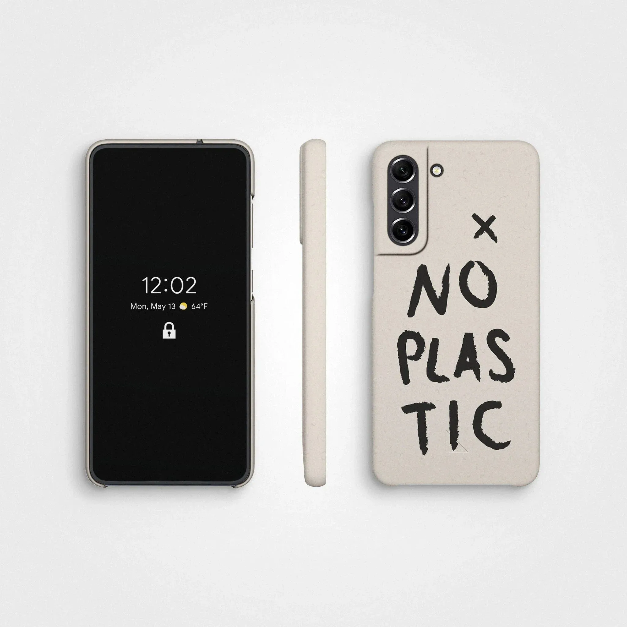 Plant-based phone case, no plastic, black | Vanilla white