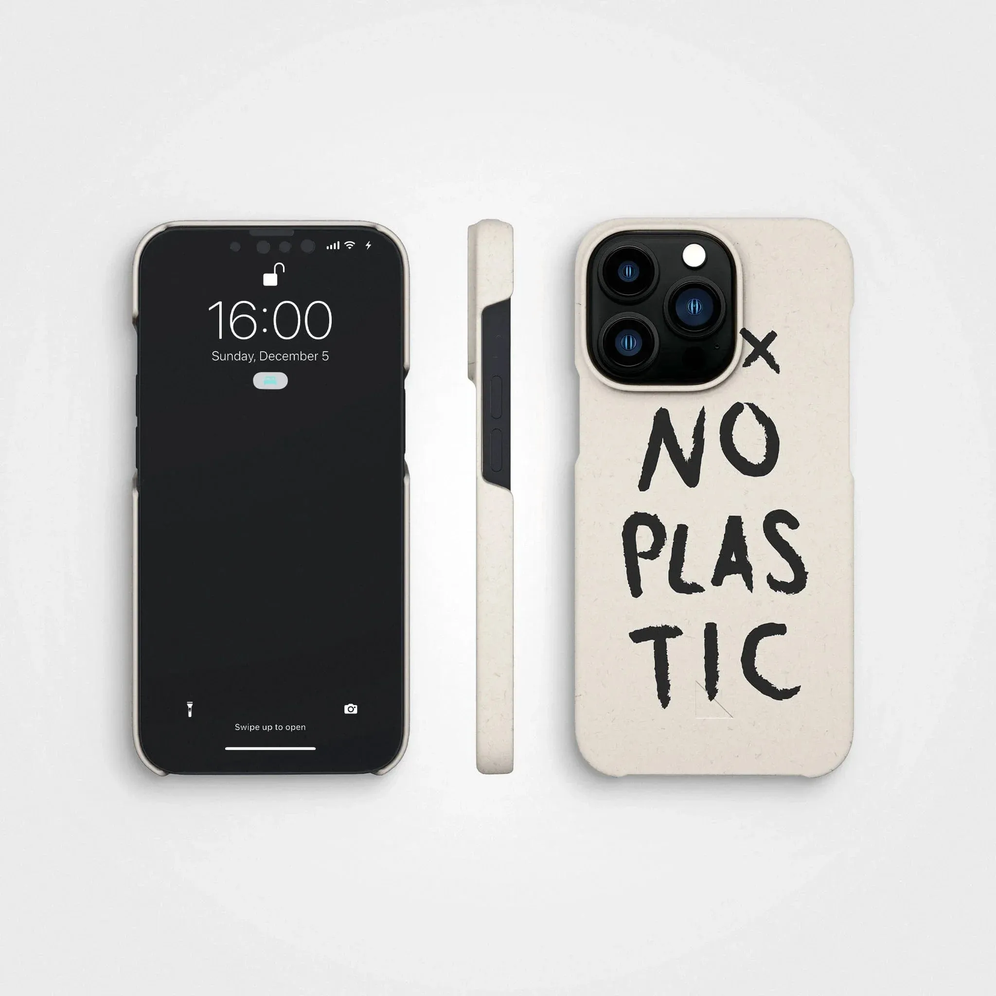 Plant-based phone case, no plastic, black | Vanilla white