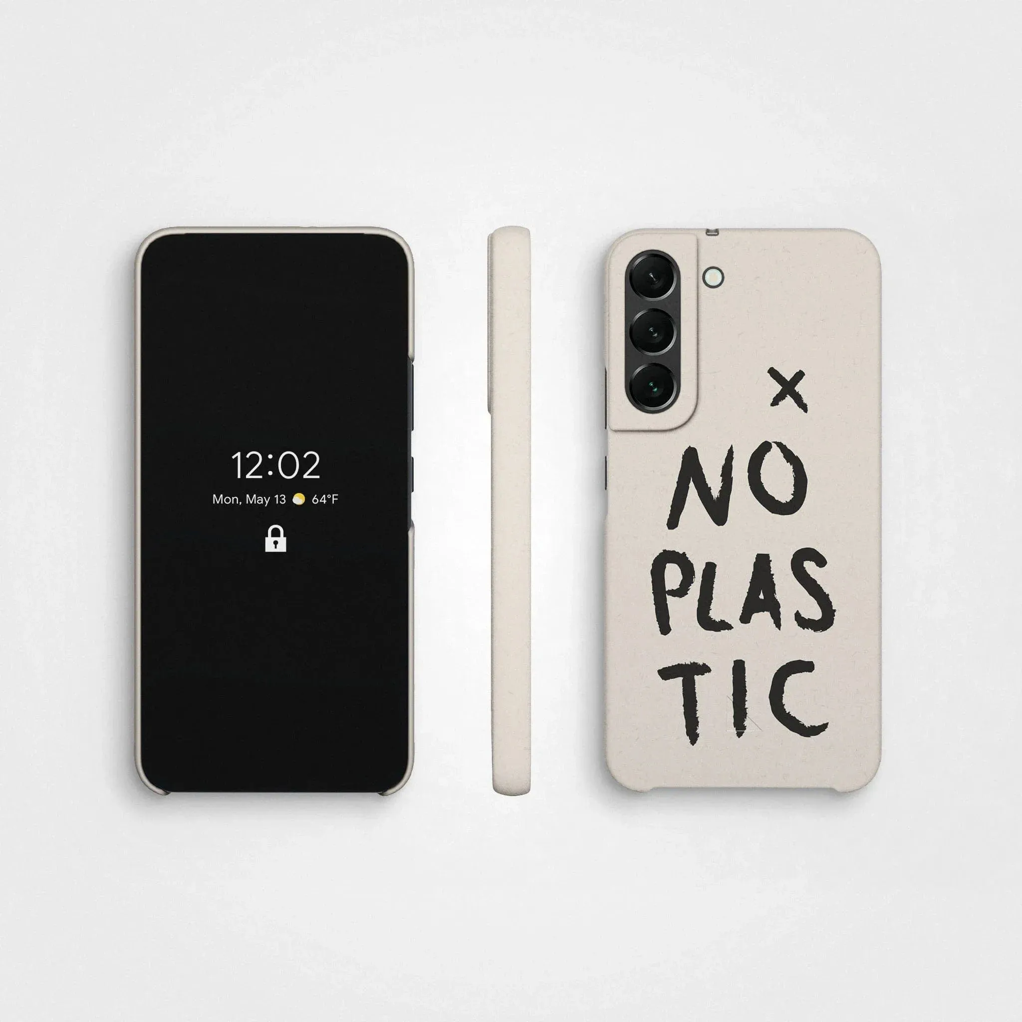 Plant-based phone case, no plastic, black | Vanilla white