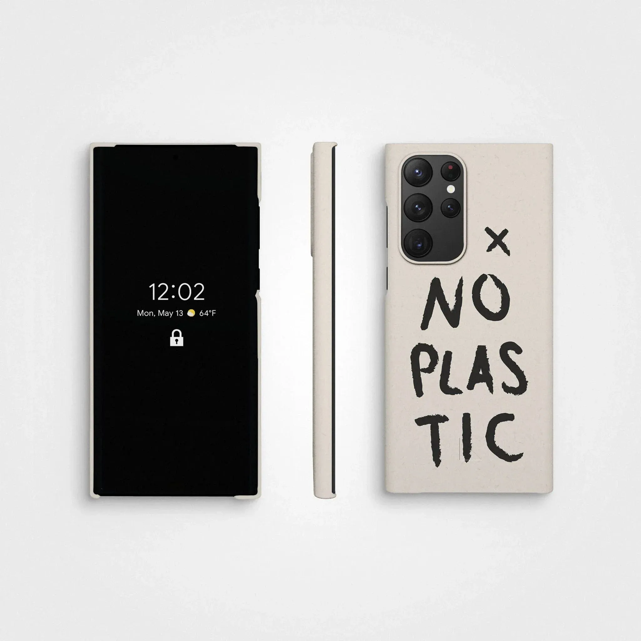 Plant-based phone case, no plastic, black | Vanilla white