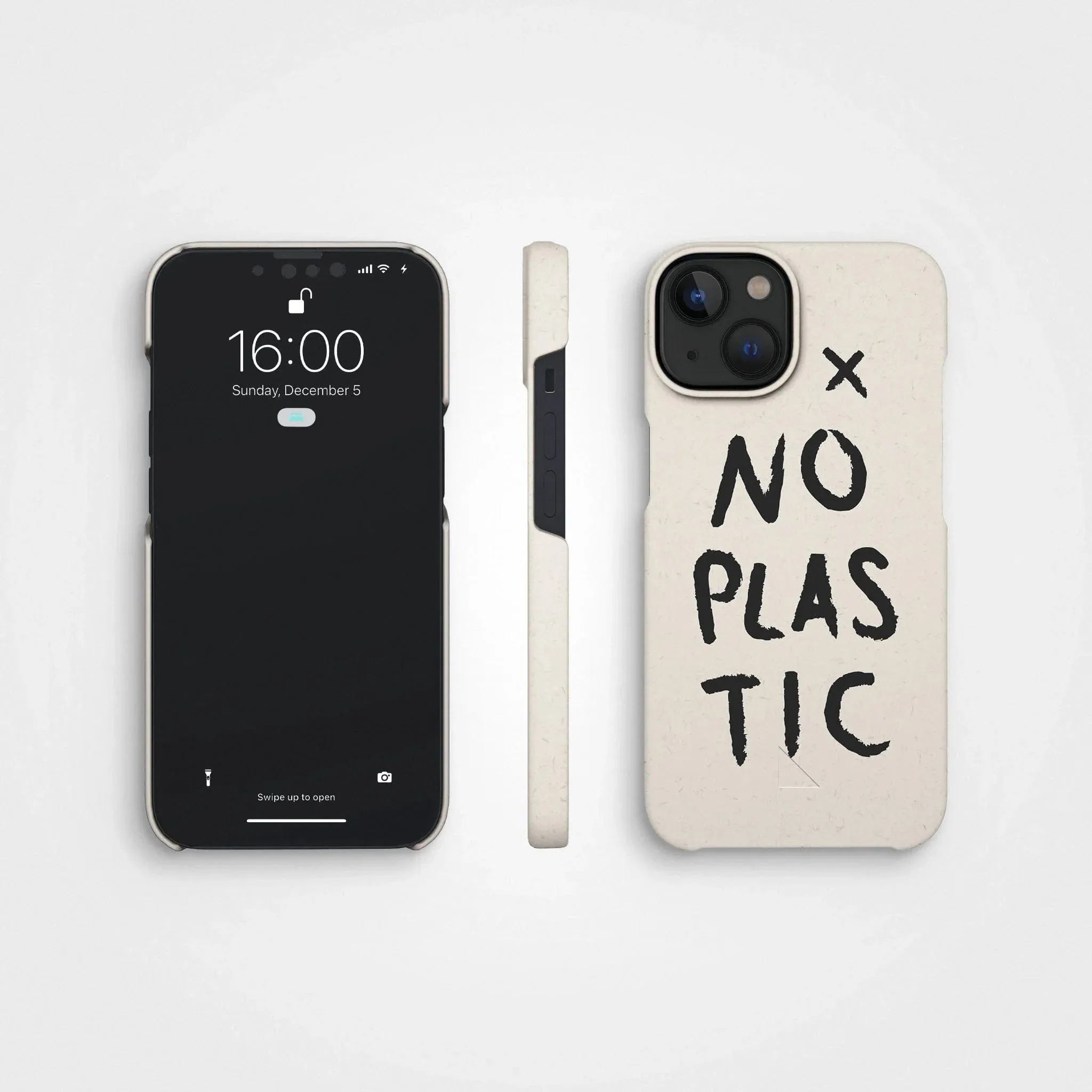 Plant-based phone case, no plastic, black | Vanilla white