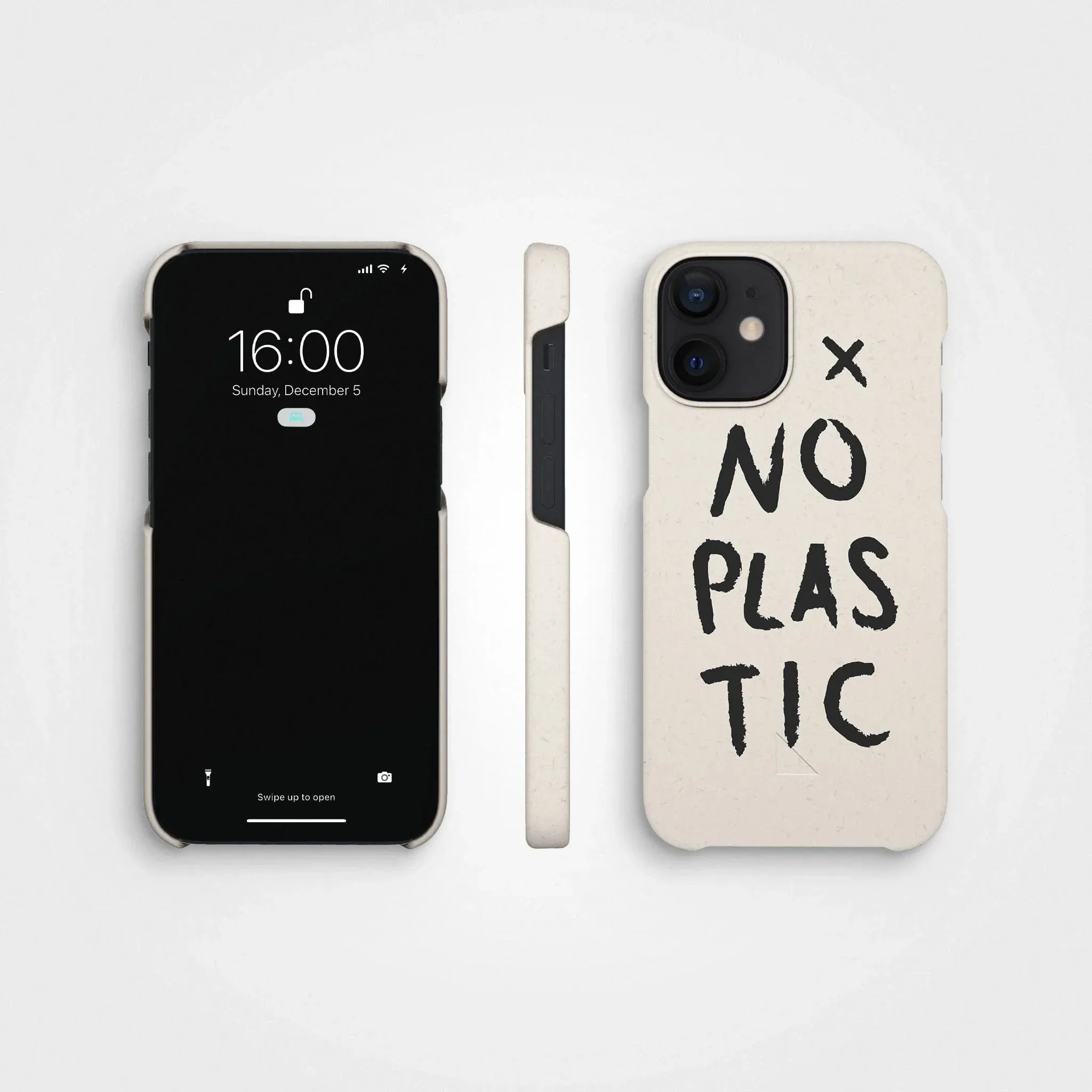 Plant-based phone case, no plastic, black | Vanilla white