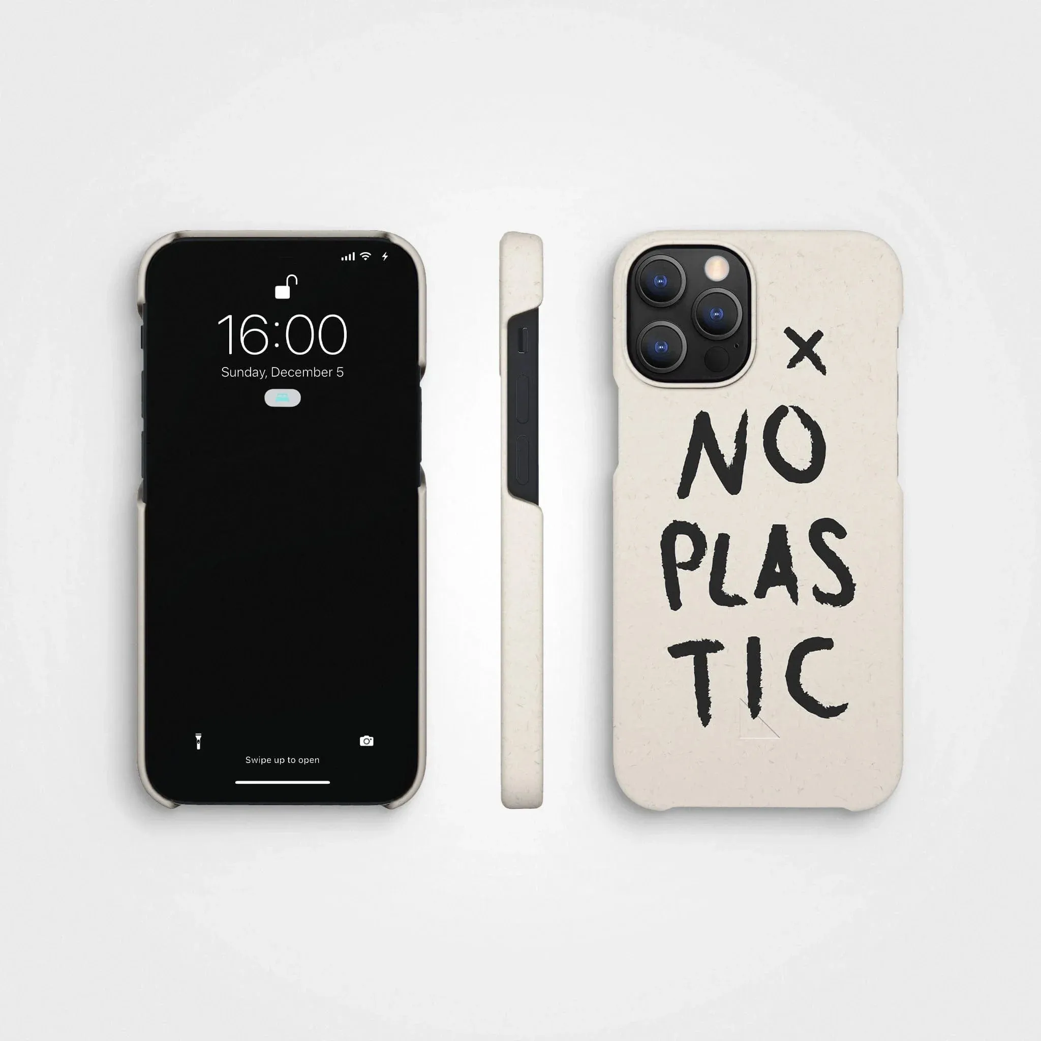 Plant-based phone case, no plastic, black | Vanilla white