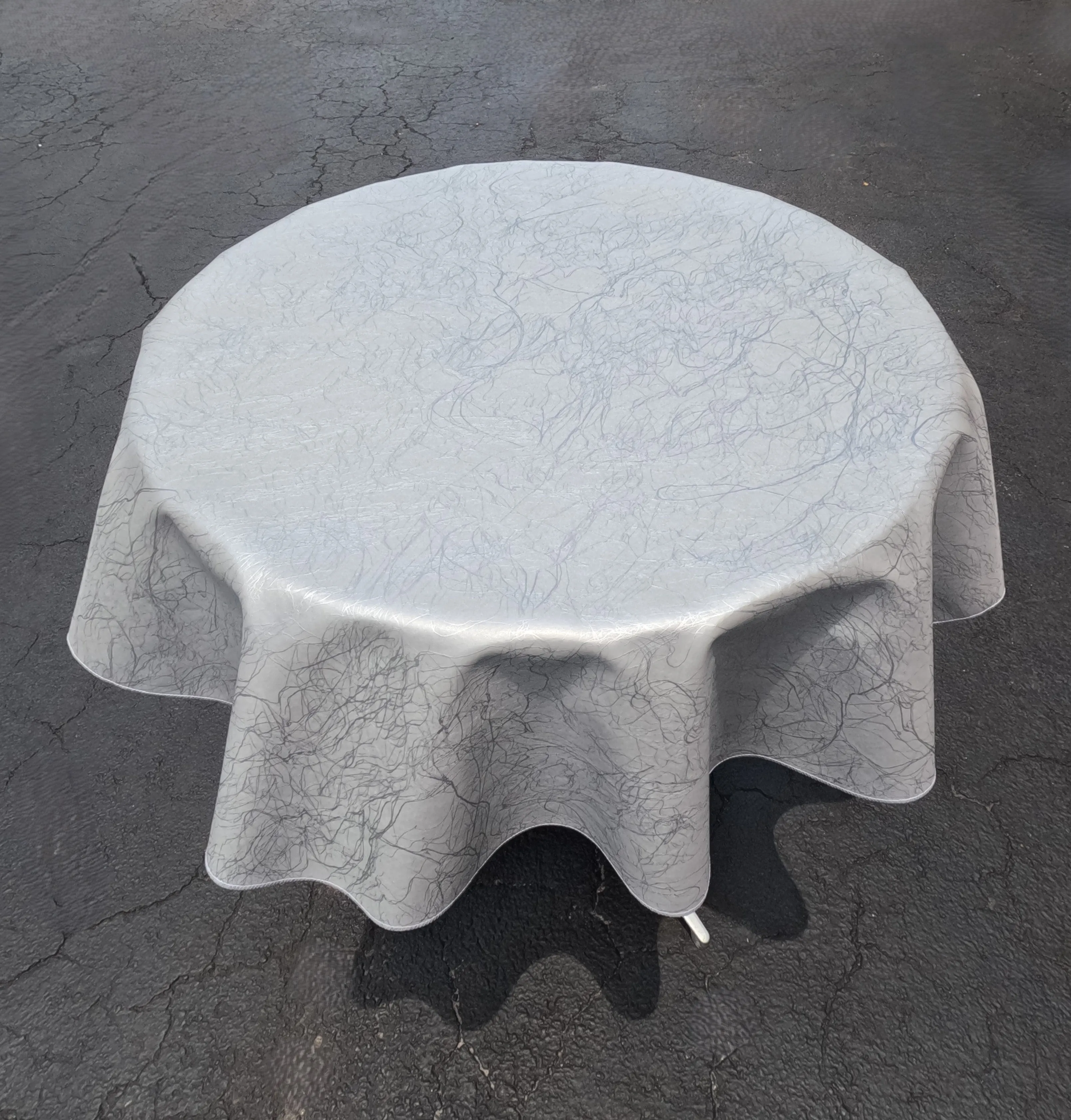 Round Vinyl Tablecloth With Flannel Backing, High End